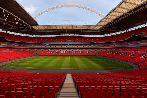 Das Stadion Wembley London von innen